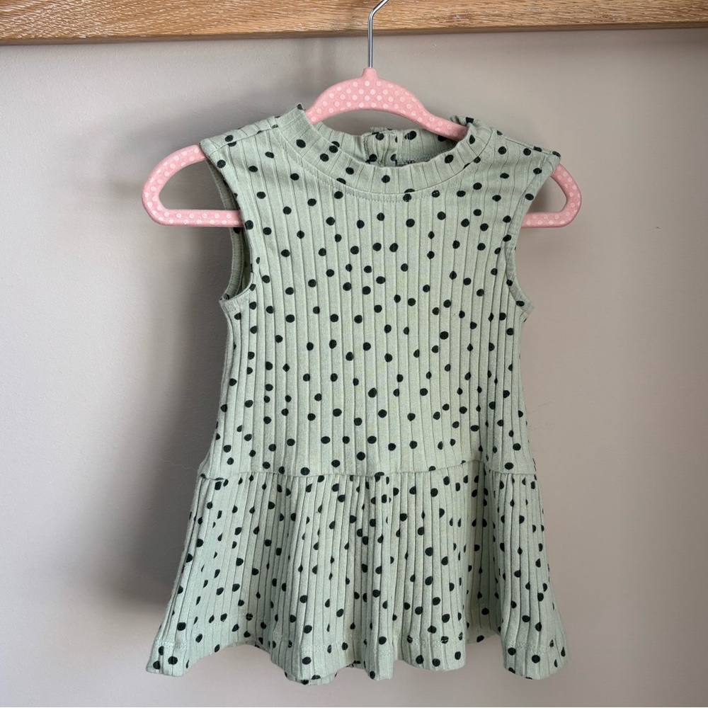 Kate Quinn sleeveless kate top - thyme dot, organic wide rib